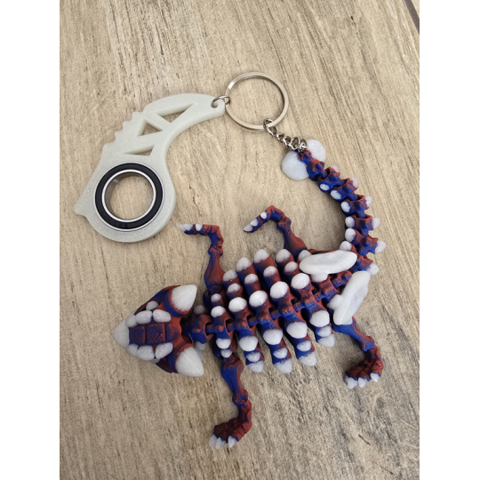Świecący Keyspinner + Ankylozaur 2w1- KeyRambit KeyFlipper Druk3d Fidget