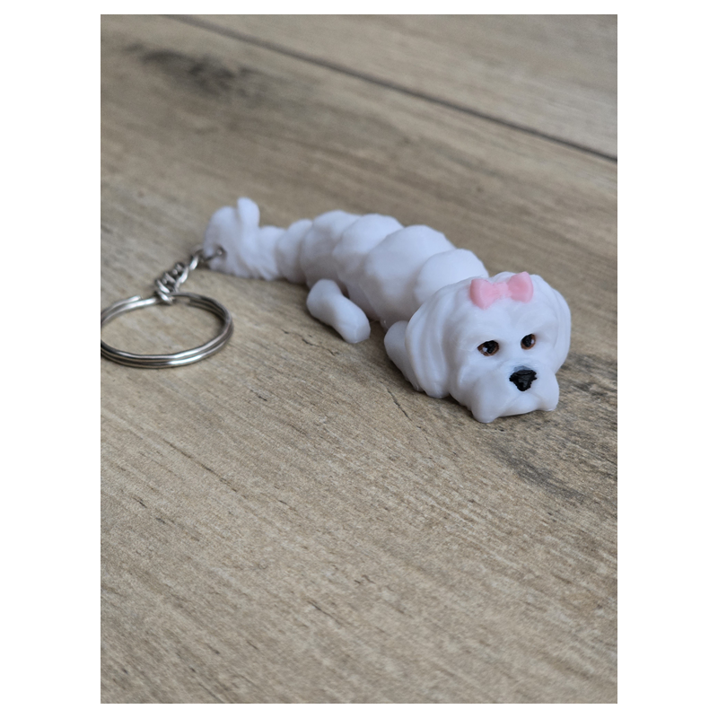 Breloczek Maltańczyk 3d - Seria Psów Dog Brelok Druk3d fidget Keychain