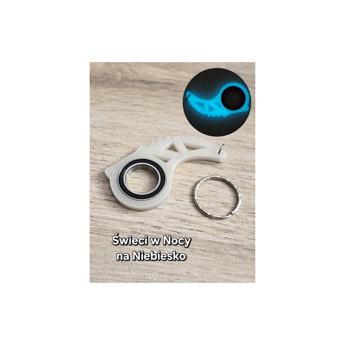 Świecący Keyspinner - Brelok Druk3d KeyRambit KeyFlipper fidget Keychain
