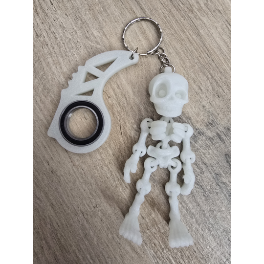 Brelok Szkielet Nocny Blask + KeySpinner 3D - Keyrambit KeyFlipper Spinner