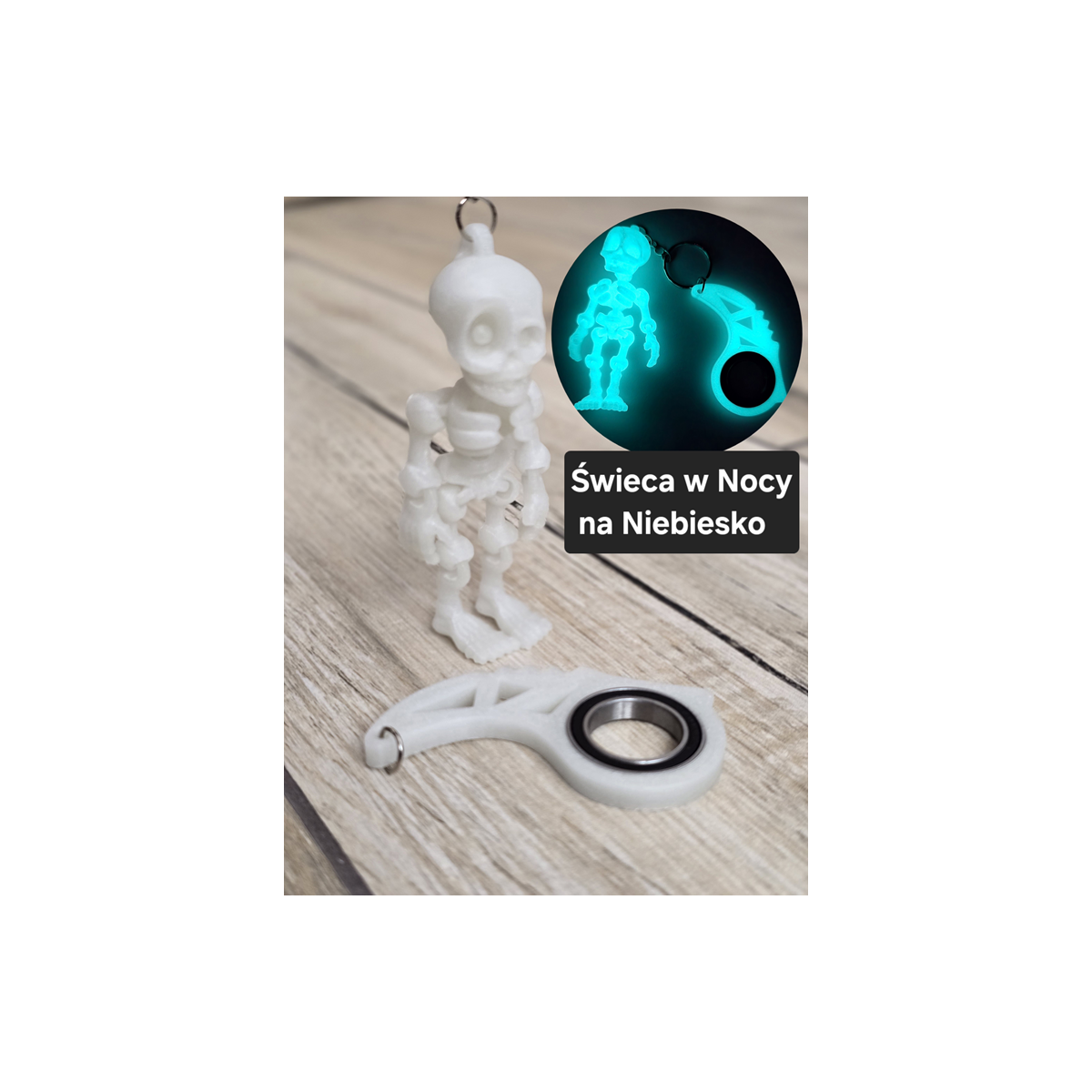 Brelok Szkielet Nocny Blask + KeySpinner 3D - Keyrambit KeyFlipper Spinner