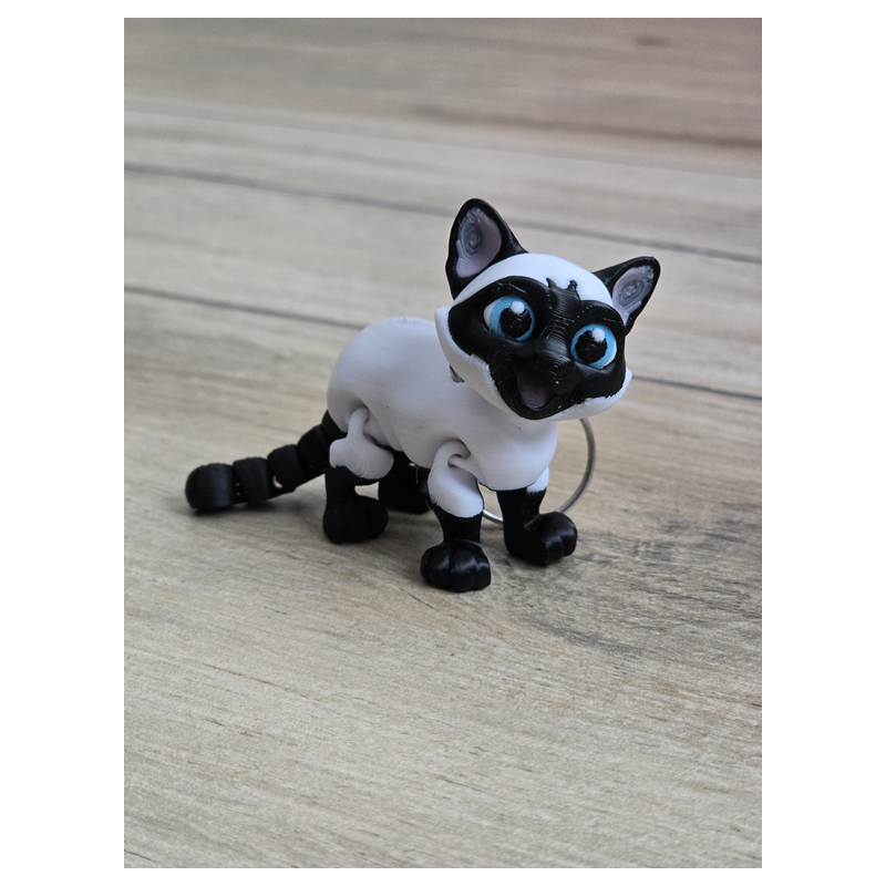 Breloczek Syjamski kot 3d - Brelok Druk3d fidget Keychain mixGadzet