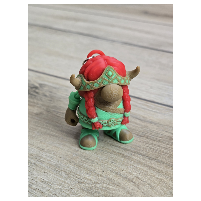 Breloczek Viking Gnome Girl 3d - Brelok Druk3d fidget Keychain mixGadzet