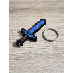Breloczek Diamentowy Miecz Minecraft 3d - Brelok Druk3d fidget Keychain