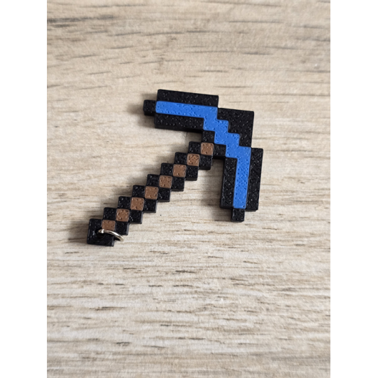 Breloczek Diamentowy Kilof Minecraft 3d - Brelok Druk3d fidget Keychain