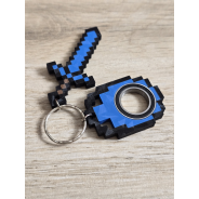 KeySpinner + Diamentowy Miecz Minecraft - Brelok Druk3d fidget KeyFlipper