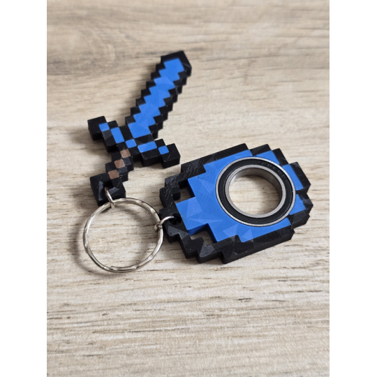 KeySpinner + Diamentowy Miecz Minecraft - Brelok Druk3d fidget KeyFlipper