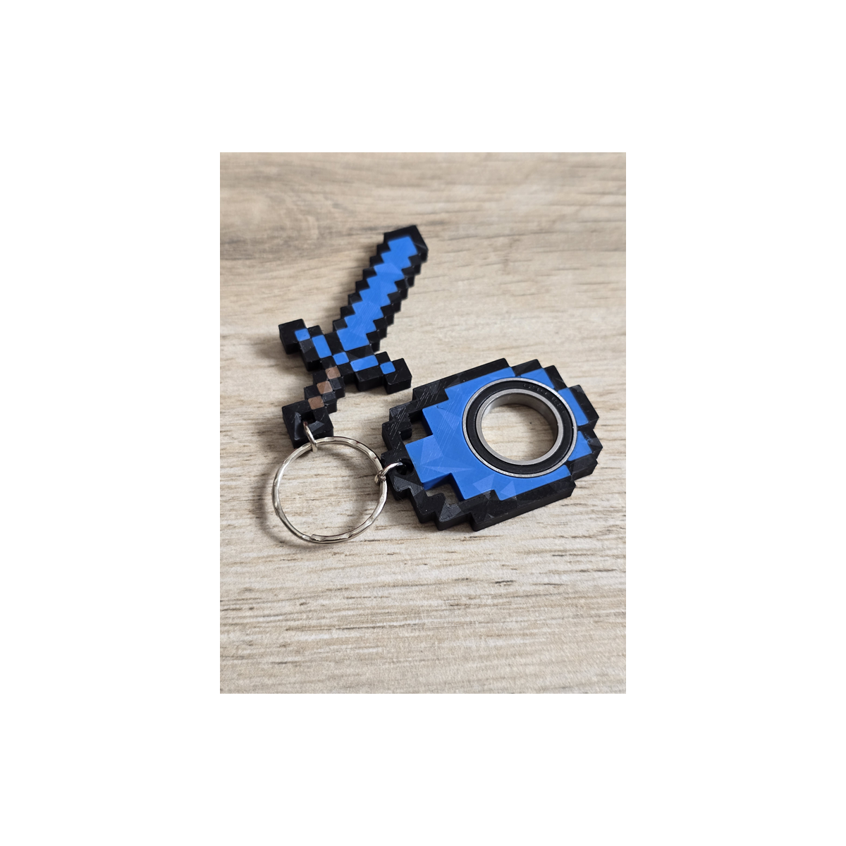 KeySpinner + Diamentowy Miecz Minecraft - Brelok Druk3d fidget KeyFlipper