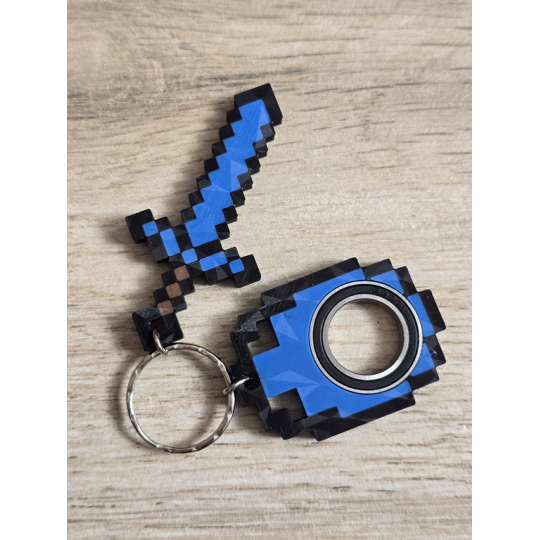 KeySpinner + Diamentowy Miecz Minecraft - Brelok Druk3d fidget KeyFlipper