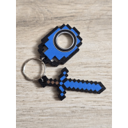 KeySpinner + Diamentowy Miecz Minecraft - Brelok Druk3d fidget KeyFlipper