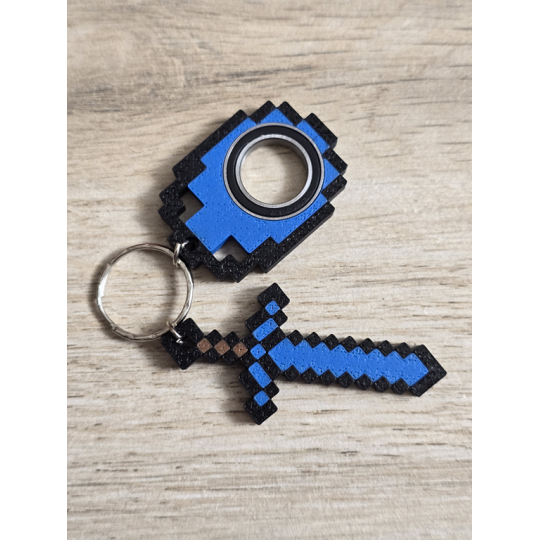 KeySpinner + Diamentowy Miecz Minecraft - Brelok Druk3d fidget KeyFlipper