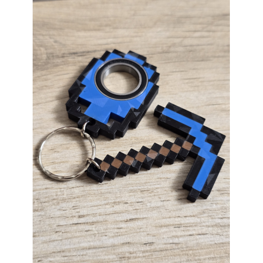 KeySpinner + Diamentowy Kilof Minecraft - Brelok Druk3d fidget KeyFlipper