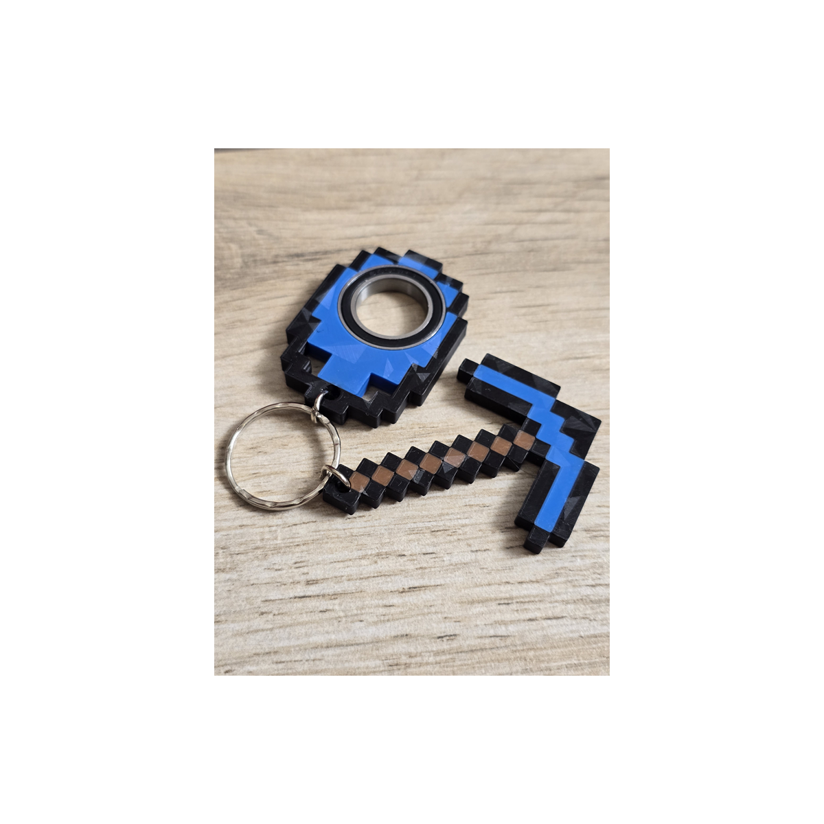 KeySpinner + Diamentowy Kilof Minecraft - Brelok Druk3d fidget KeyFlipper
