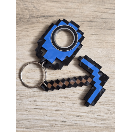 KeySpinner + Diamentowy Kilof Minecraft - Brelok Druk3d fidget KeyFlipper