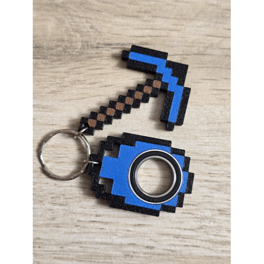 KeySpinner + Diamentowy Kilof Minecraft - Brelok Druk3d fidget KeyFlipper