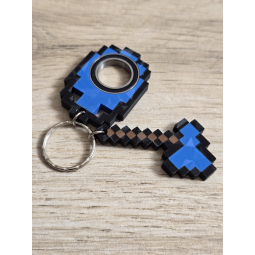 KeySpinner + Diamentowy Topór Minecraft 3d- Brelok Druk3d fidget KeyFlipper
