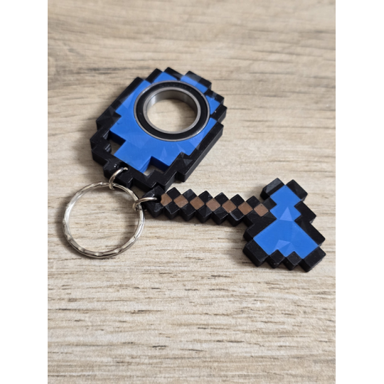 KeySpinner + Diamentowy Topór Minecraft 3d- Brelok Druk3d fidget KeyFlipper