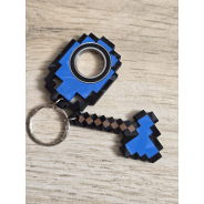 KeySpinner + Diamentowy Topór Minecraft 3d- Brelok Druk3d fidget KeyFlipper