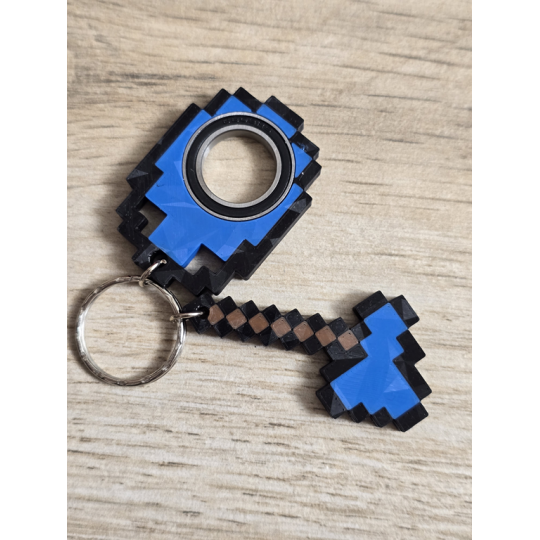 KeySpinner + Diamentowy Topór Minecraft 3d- Brelok Druk3d fidget KeyFlipper