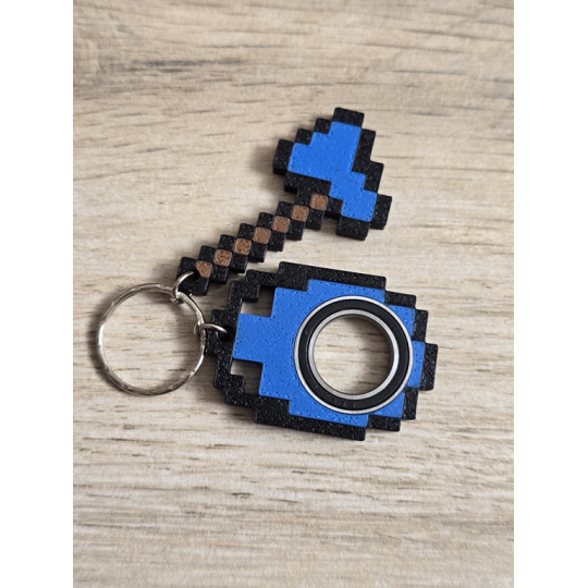 KeySpinner + Diamentowy Topór Minecraft 3d- Brelok Druk3d fidget KeyFlipper