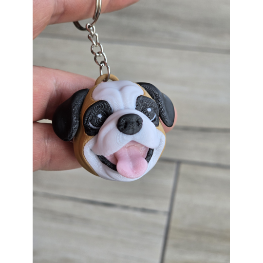 Słodki Pyszczek Buldoga: Brelok 2w1 Magnes na Lodówkę 3D - Druk3d fidget