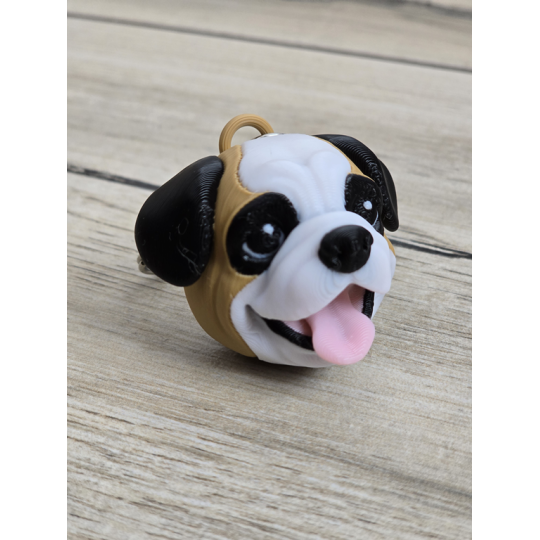 Słodki Pyszczek Buldoga: Brelok 2w1 Magnes na Lodówkę 3D - Druk3d fidget
