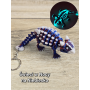 Brelok Ankylozaur 13cm Świecący w Nocy na Niebiesko Druk3d Keychain fidget