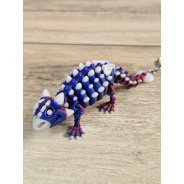 Brelok Ankylozaur 13cm Świecący w Nocy na Niebiesko Druk3d Keychain fidget