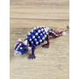 Brelok Ankylozaur 13cm Świecący w Nocy na Niebiesko Druk3d Keychain fidget