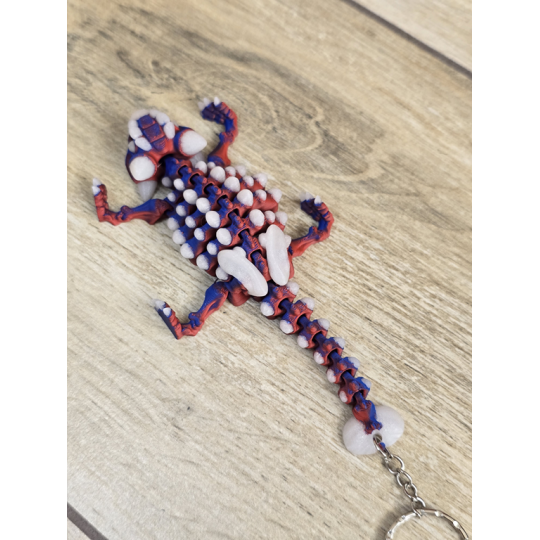 Brelok Ankylozaur 13cm Świecący w Nocy na Niebiesko Druk3d Keychain fidget