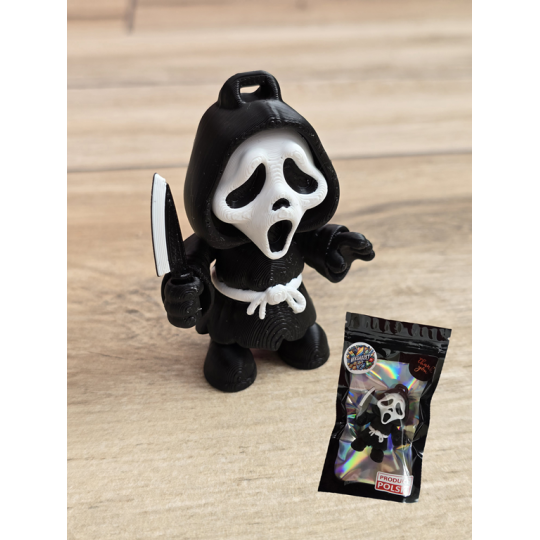 Figurka Chibi Ghostface z nożem 3d - Druk3d fidget mixGadzet