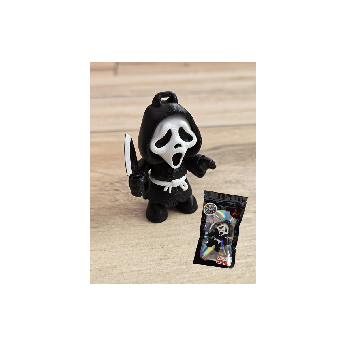 Figurka Chibi Ghostface z nożem 3d - Druk3d fidget mixGadzet