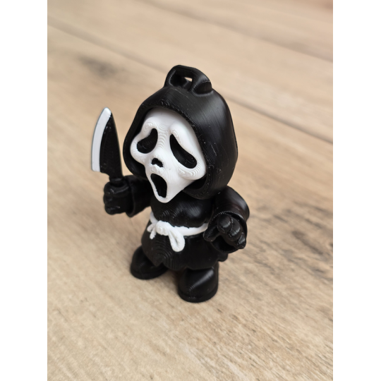 Figurka Chibi Ghostface z nożem 3d - Druk3d fidget mixGadzet