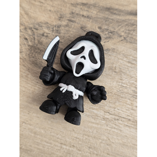 Figurka Chibi Ghostface z nożem 3d - Druk3d fidget mixGadzet