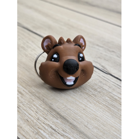 Uśmiechniety Quokka Brelok 2w1 - Magnes na Lodówkę! 3D - Druk3d Keychain