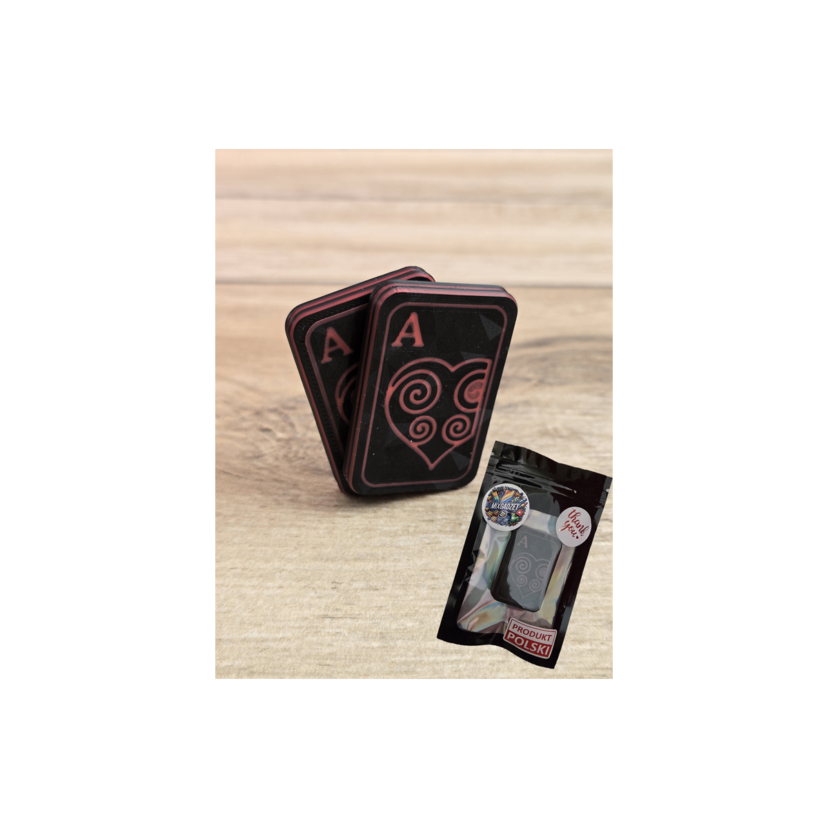 Magnetyczny Suwak Karty Asy kier 3d - Fidget Toys Druk3d mixGadzet