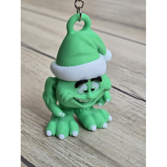 Figlarny Breloczek Grinch - Świąteczna Psota 3D - Brelok Druk3d Keychain
