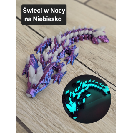 Wolf DragonCrystal 16cm - Ruchomy Świecący w Nocy - Druk 3D mixGadzet