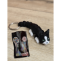 Breloczek Czarno-Biały Kot 3d - Seria Kotów Brelok Druk3d fidget Keychain