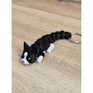 Breloczek Czarno-Biały Kot 3d - Seria Kotów Brelok Druk3d fidget Keychain