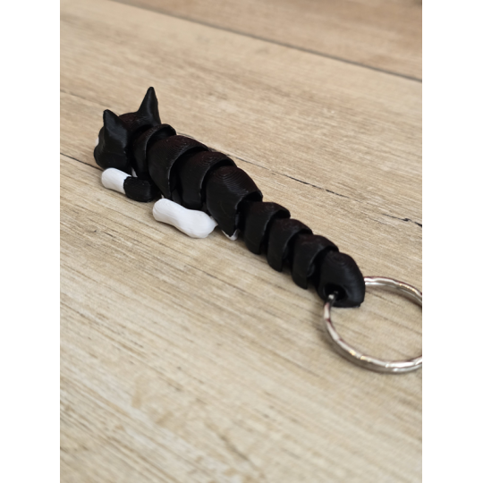 Breloczek Czarno-Biały Kot 3d - Seria Kotów Brelok Druk3d fidget Keychain