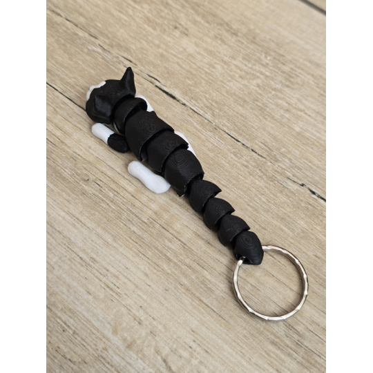 Breloczek Czarno-Biały Kot 3d - Seria Kotów Brelok Druk3d fidget Keychain