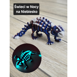 Ankylozaur 13cm Świecący w Nocy na Niebiesko Druk3d mixGadzet