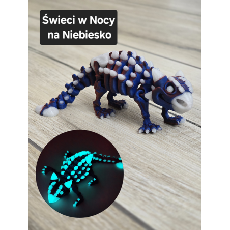 Ankylozaur 13cm Świecący w Nocy na Niebiesko Druk3d mixGadzet
