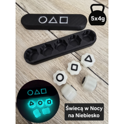 Kości Koreanskiej Gry GONGGI GONGI SQUID GAME + Etui - Druk3d Case 5x4g