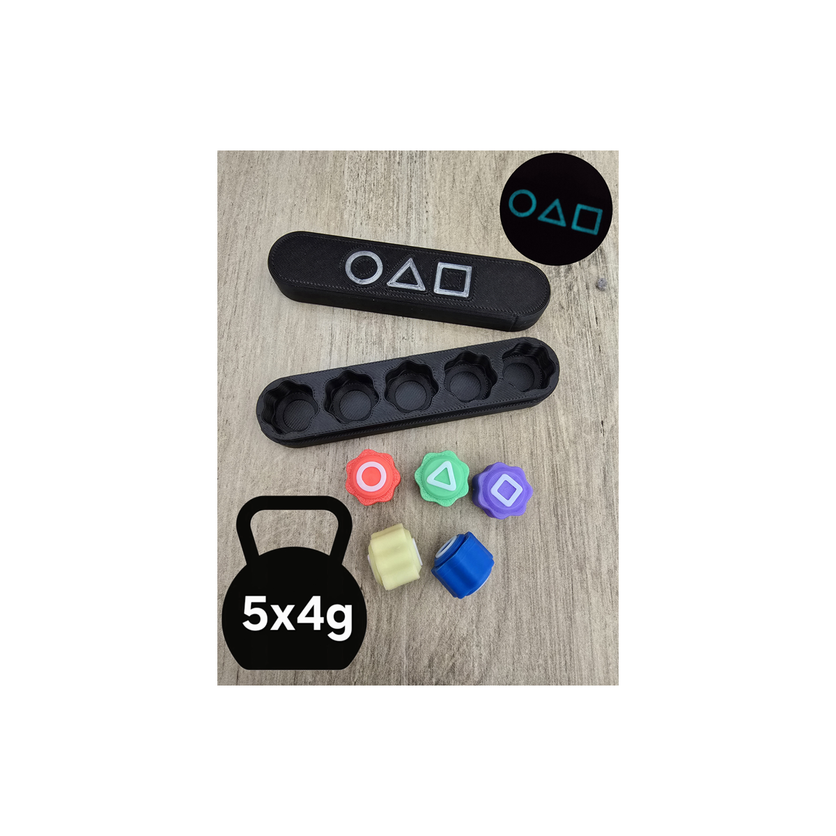 Kości Koreanskiej Gry GONGGI GONGI SQUID GAME + Etui - Druk3d Case 5x4g