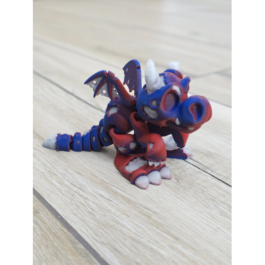 Figurka Smoka 3D Świecąca w Ciemności na Niebiesko - Druk 3D mixGadzet