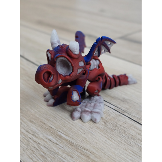 Figurka Smoka 3D Świecąca w Ciemności na Niebiesko - Druk 3D mixGadzet
