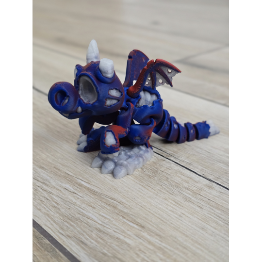 Figurka Smoka 3D Świecąca w Ciemności na Niebiesko - Druk 3D mixGadzet