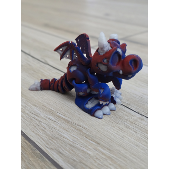 Figurka Smoka 3D Świecąca w Ciemności na Niebiesko - Druk 3D mixGadzet